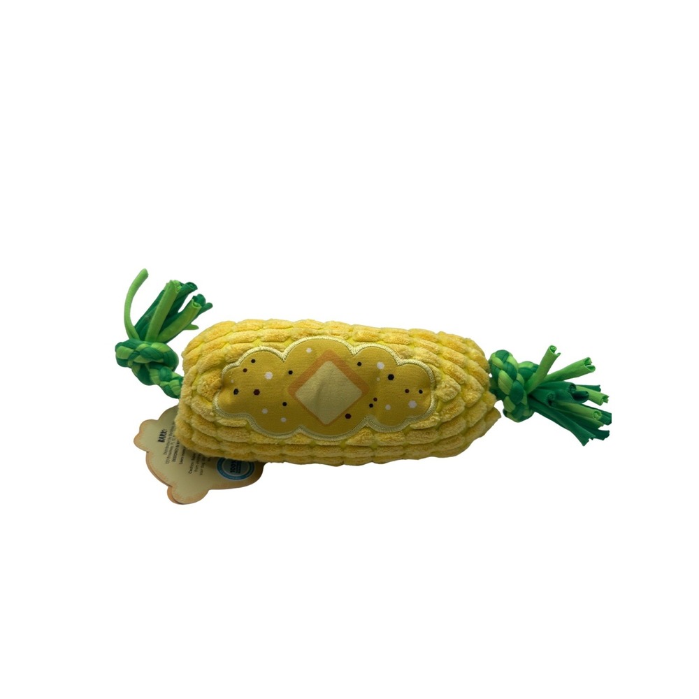 Bark Box Dogsgiving Corn On The Tug Thanksgiving Potlick Plush M-L Dog Toy NWT